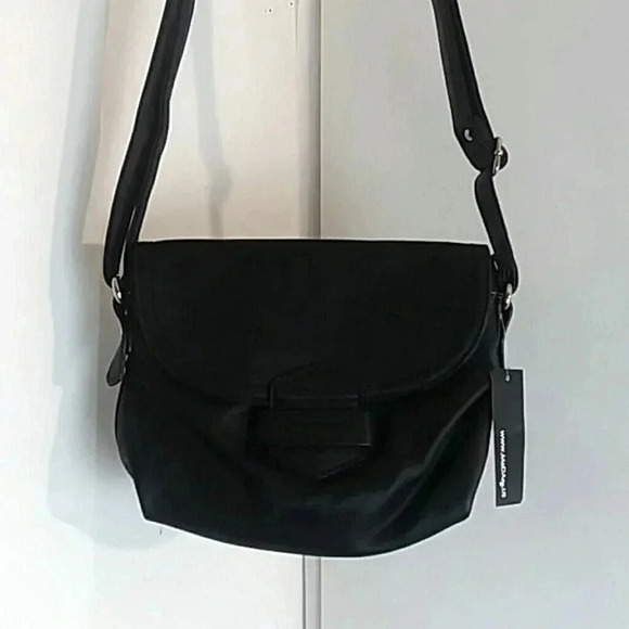 Black Leather Crossbody Bag - Picture 1 of 3